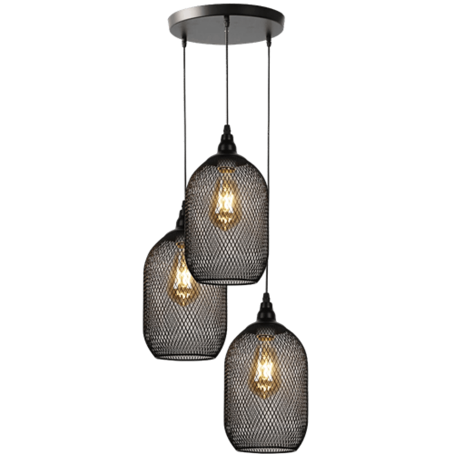 علاقي مودرن ثلاثي اسود E27*3L