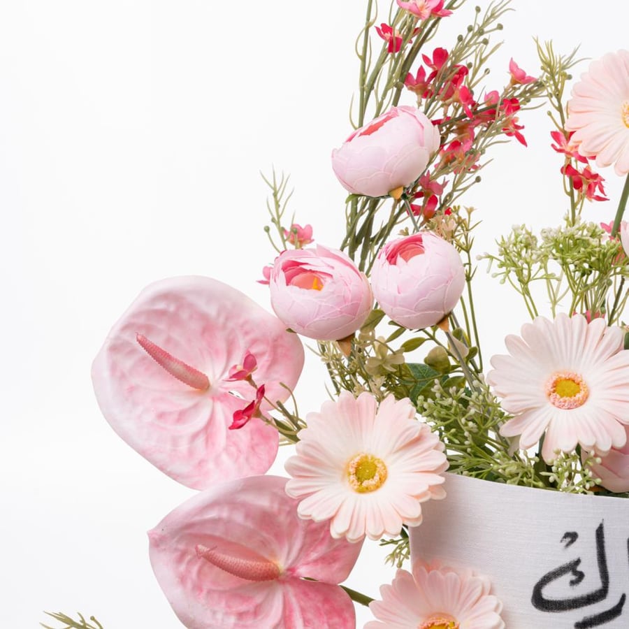 فازة أنثوريوم العيد الوردية
