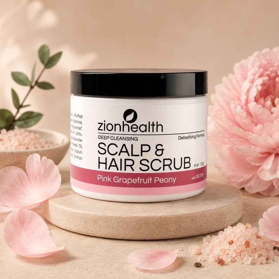 زيون هيلث - مقشر عميق لفروة الرأس والشعر بخلاصة الجريب فروت الوردي 113 جم