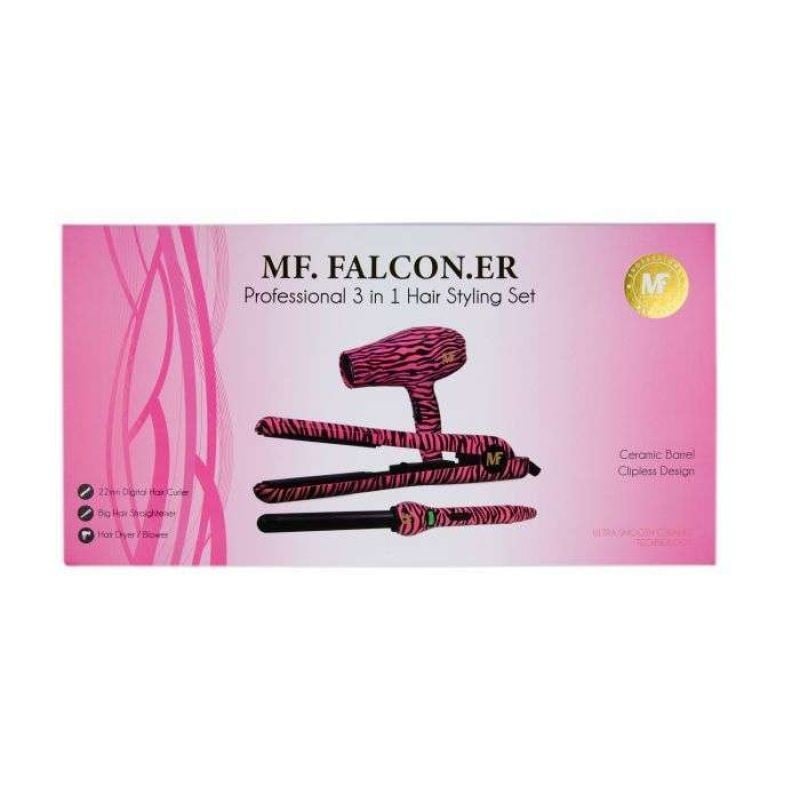 Hair styling set 3-in-1 22mm from MF Falcon – Pink