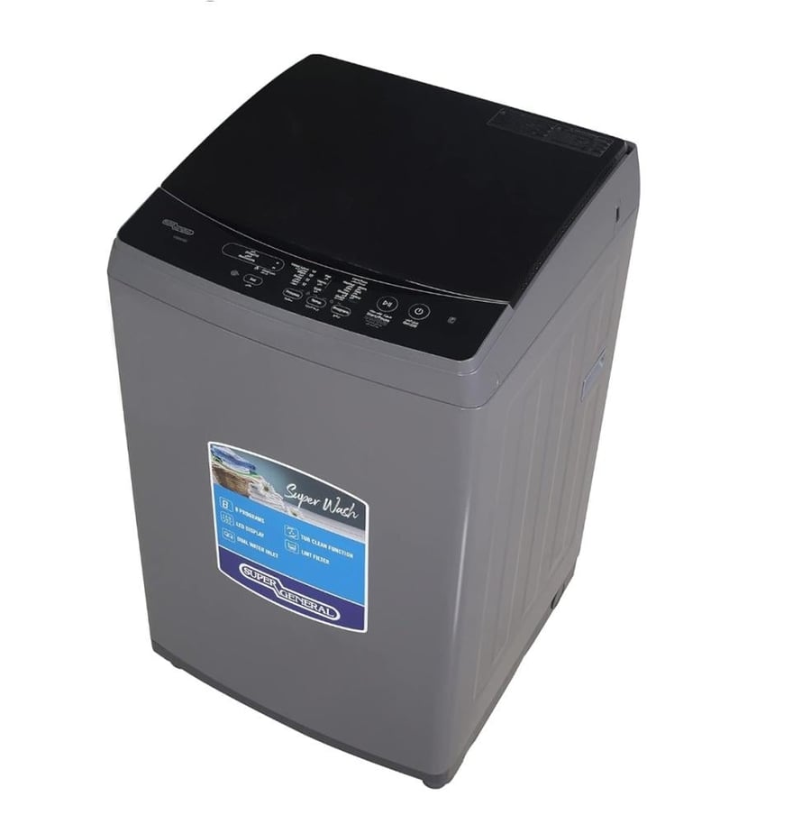 Super General automatic top-loading washing machine 17 kg silver