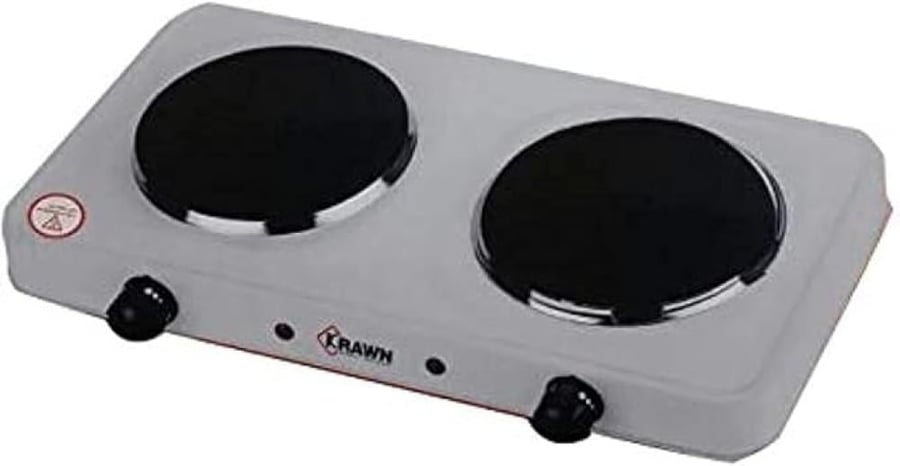 كراون موقد كهربائي 2 حجر (ابيض) KW-6223