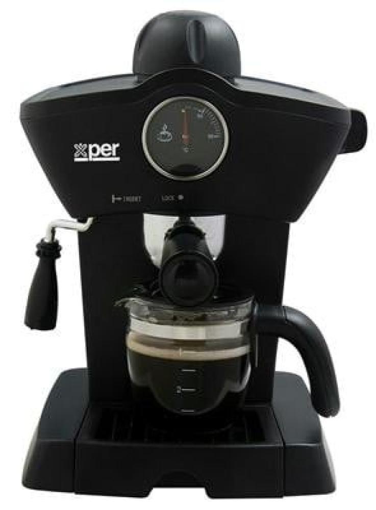 Espresso coffee maker Xperience with 800-watt power, 4-cup capacity, black color - Model XPECM-800