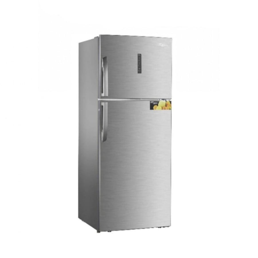 Super General refrigerator, double doors, 11.7 feet, 327 liters, anti-freezing technology, digital display, perfect air distribution, ice maker, 60 Hz, silver - Model KSGR410