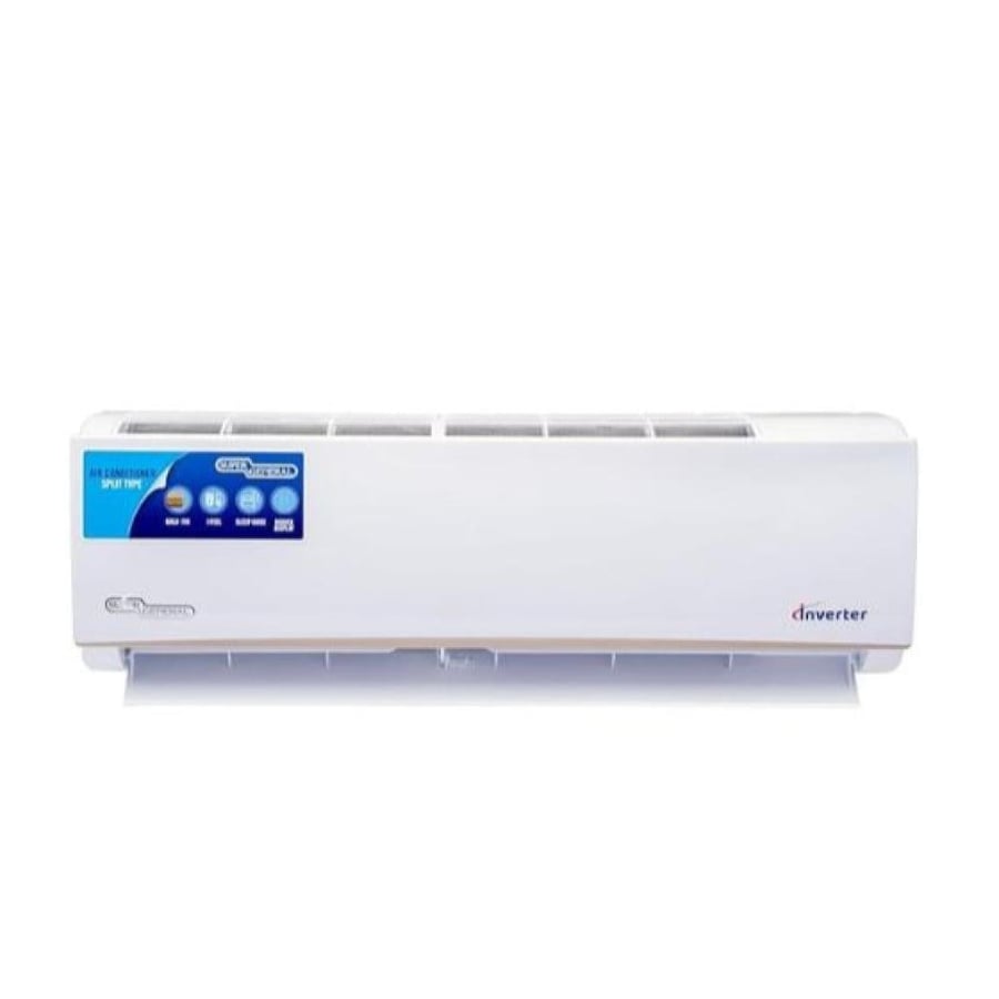 Split air conditioner 2 ton capacity 23000BTU with inverter technology (energy saving technology) and automatic cleaning feature and gold fin heat exchanger with cooling only function from Super General, KSGS181I