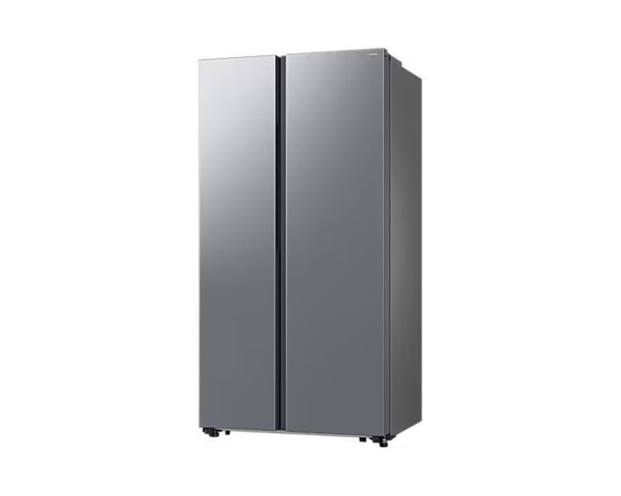 Samsung wardrobe refrigerator, two doors side by side, 564-liter capacity, 19.9 cubic feet, Wi-Fi, digital inverter, SpaceMax technology, silver - RS57DG4000M9ZA