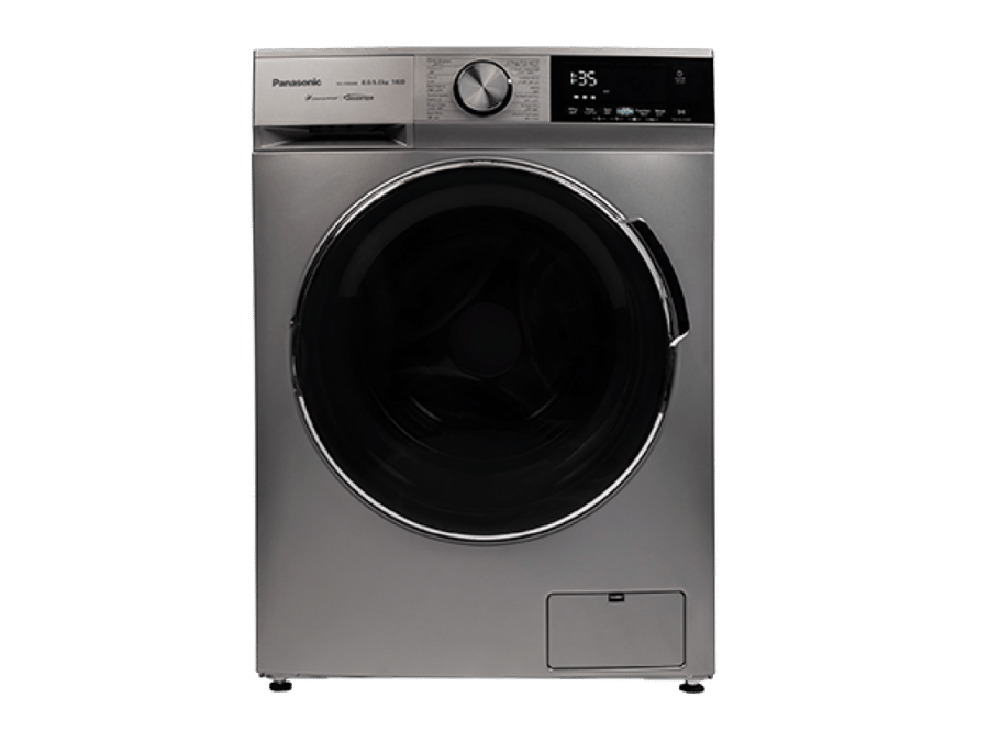 Panasonic washing machine and dryer, 8 kg washing, 6 kg drying, front opening, silver - Model NA-S086M4LSA