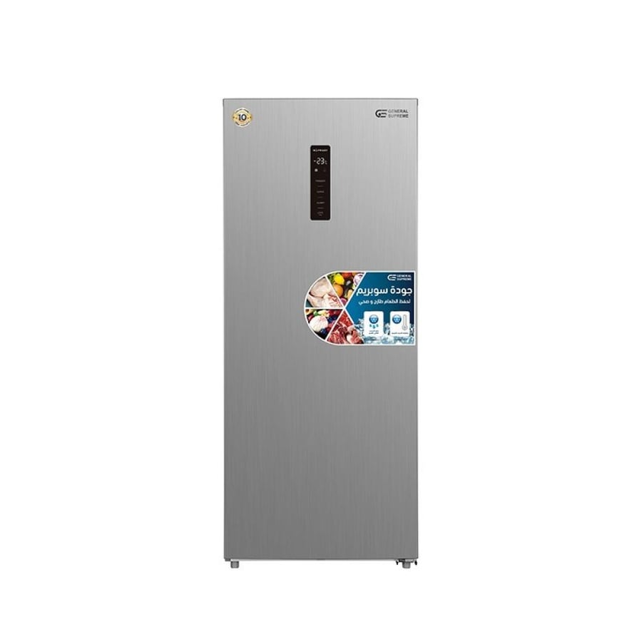General Supreme single door vertical refrigerator with steam cooling system (15.4 cubic feet, 436 liters), made of stainless steel GS16SS