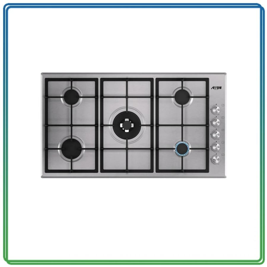 Gas hob, brand Aero, 90 cm, 5 burners, heavy, color stainless, model RO-HG905HDK