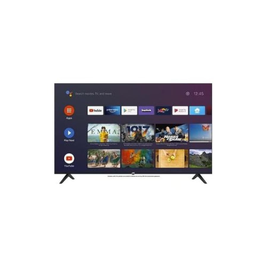 تلفزيون JVC الذكي LT50N7125A مقاس 50 بوصة بدقة 4K ونظام أندرويد 11 مع مساعد جوجل وكروم كاست مدمج وبلوتوث وواي فاي - أسود