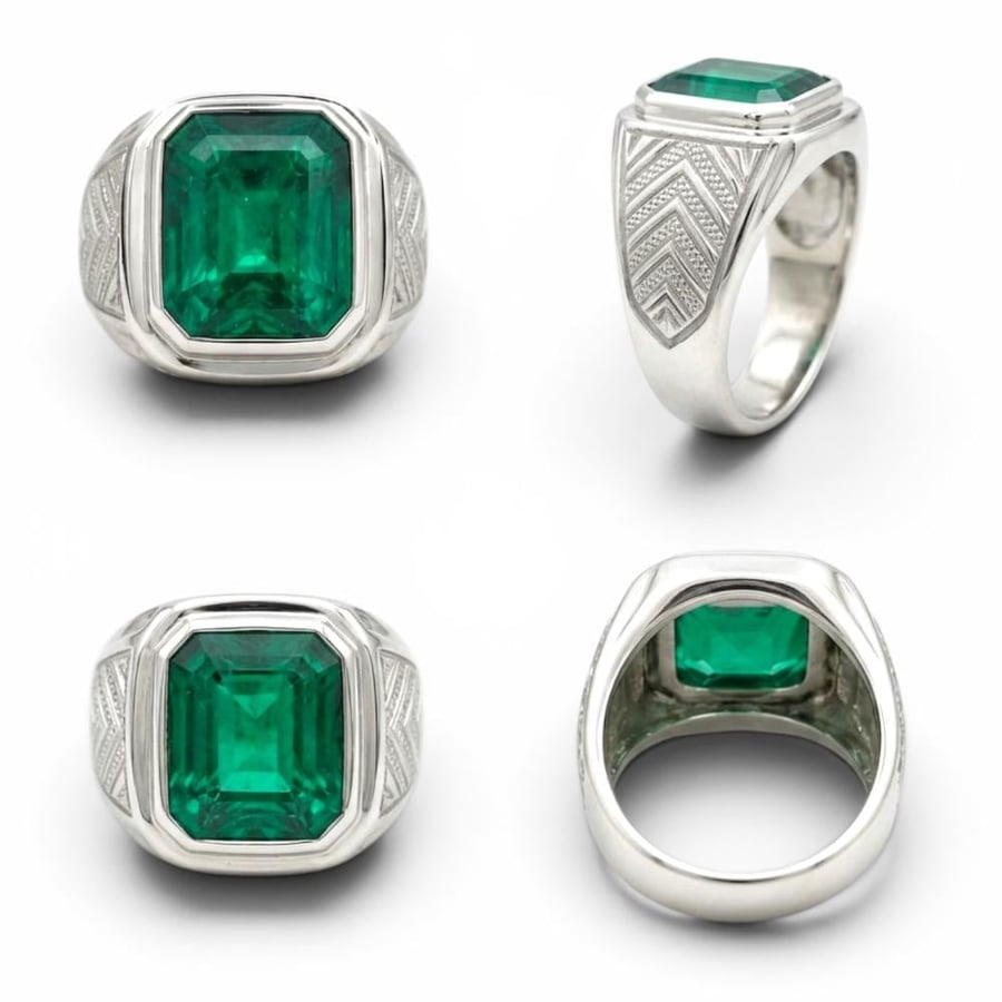 African emerald ring