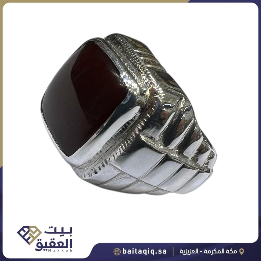 خاتم العقيق اليمني بصياغة يدوي الرولكس فاخرة