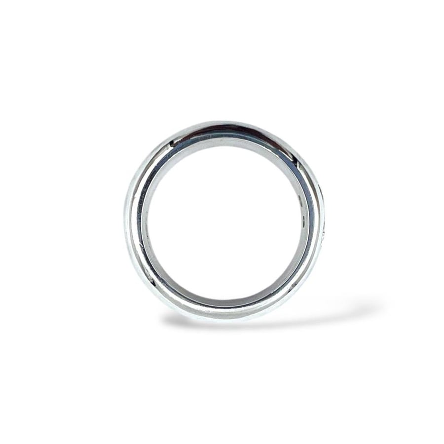 دبله فضة متين بفصين ألماس