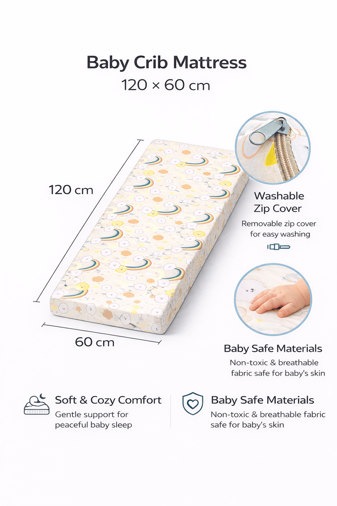 Soft and comfortable foam children's mattress – 120×60 cm children's bed mattress