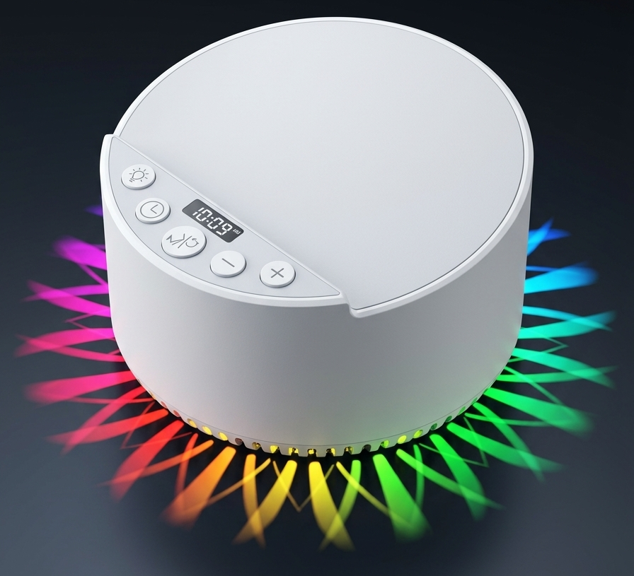 First Product5IN1 -BT Speaker + Sleeping Sounds + Wireless Charger+RGB Light + Phone Holder