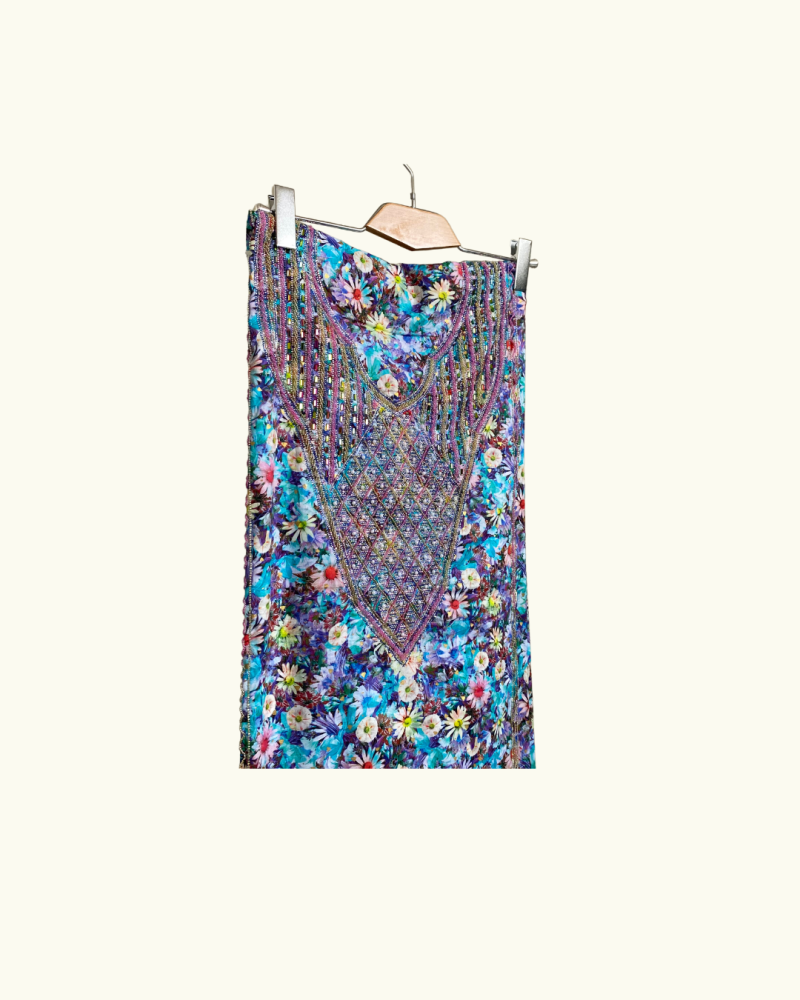 Beaded fabric - blue