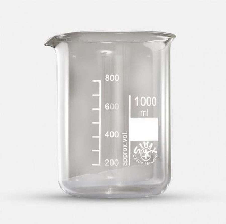 Glass cup 1000 ml with rim