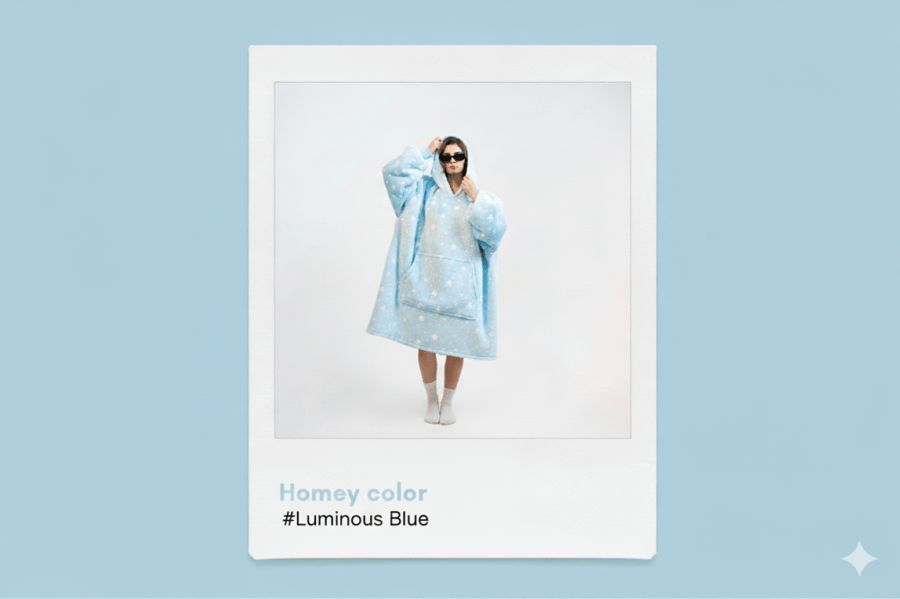 Blanket hoodie - Luminous Blue