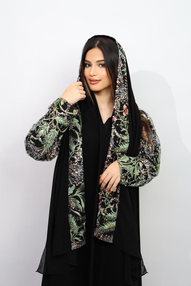 عباية كريب مع تدخيلات شك