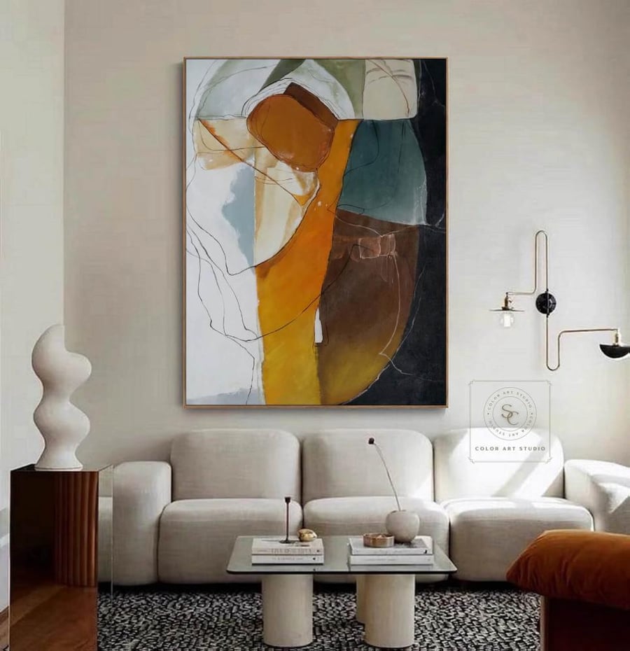 3D abstract art wall panel length