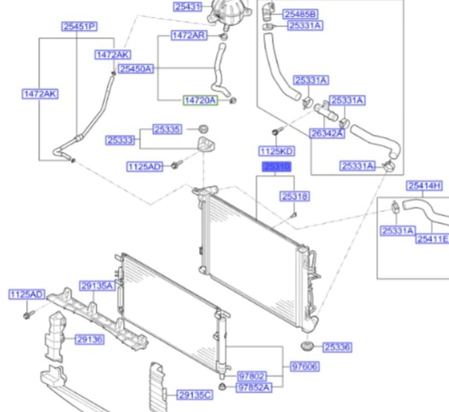 رديتر ماء توسان ديزل 2018 داون 25310D3160K