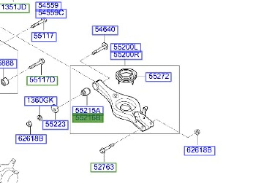 جلبة مقص خلفي توسان 2012 اصلي | 552162S200