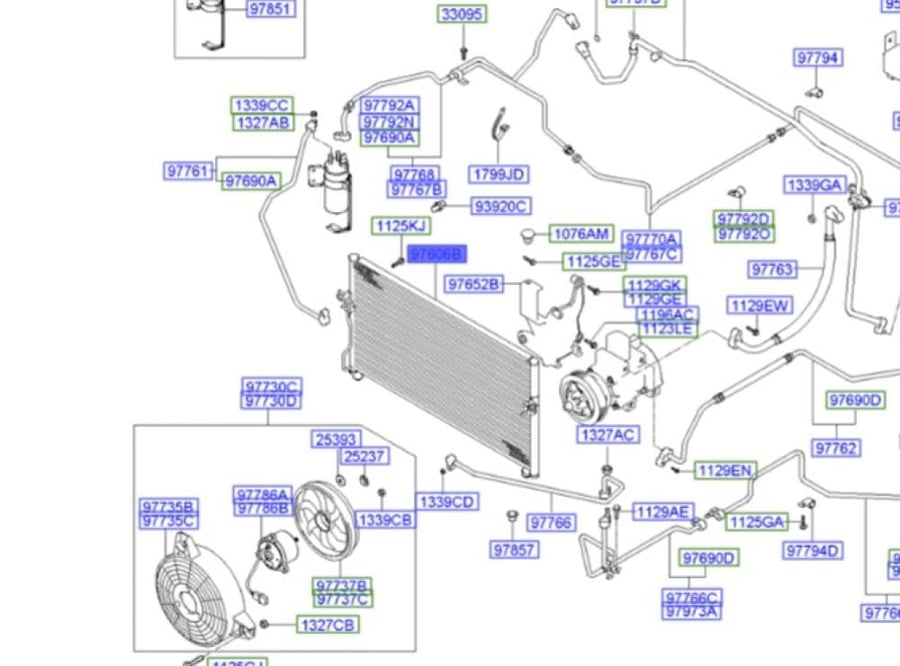 رديتر مكيف H.1 2001-2006 هانون 976064A002K