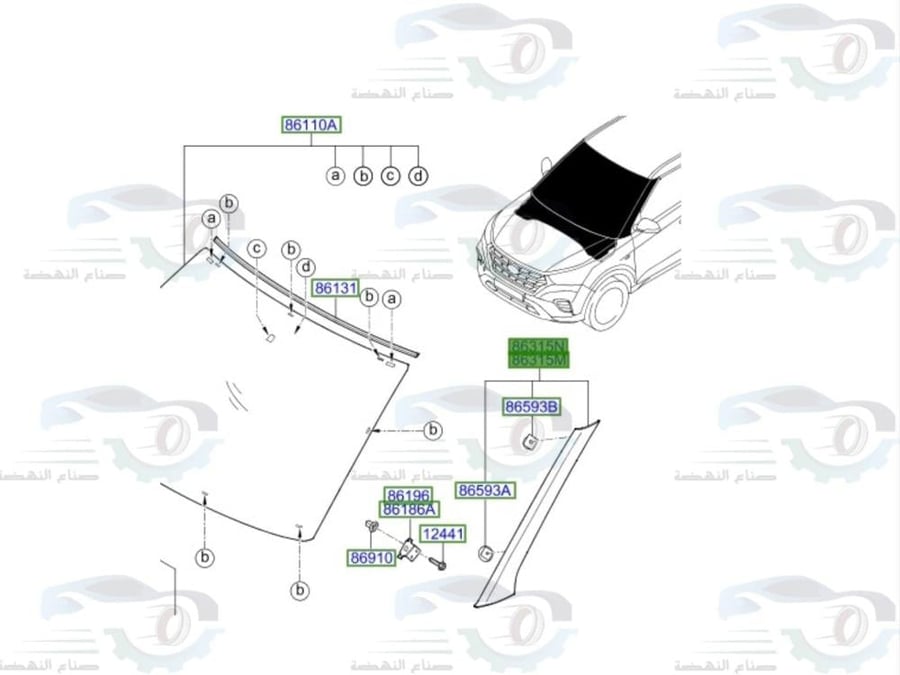 ديكور جنب القزاز كريتا يمين 2020-2024 اصلي | 86260BV700