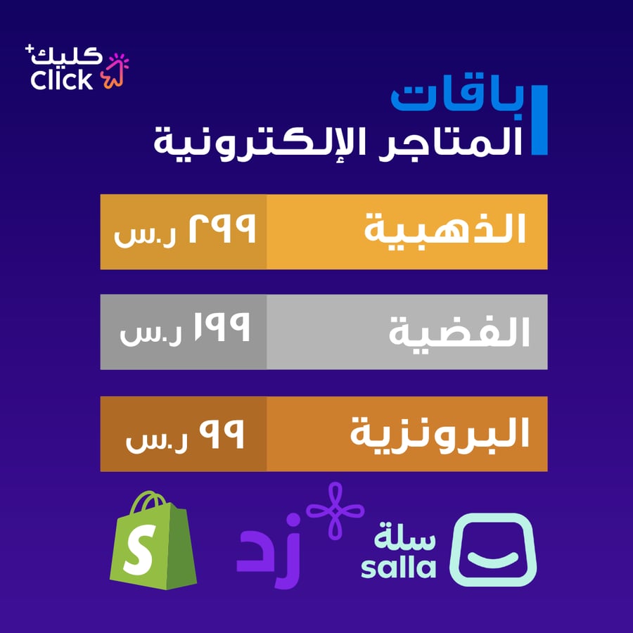 إنشاء متجر إلكتروني عبر سلة، زد، شوبفاي