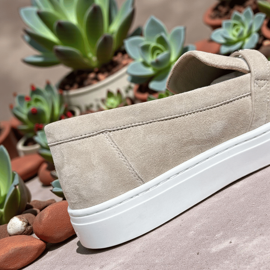 Hermès Kelly Game Suede Loafer in Beige