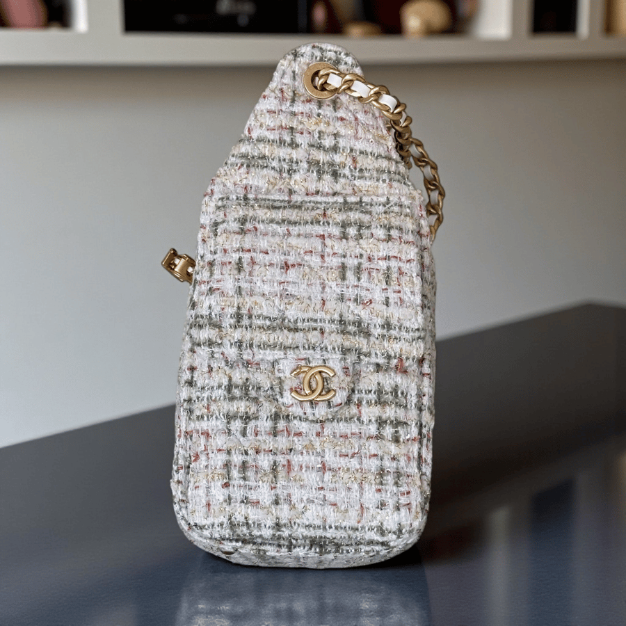 Chanel multi-pocket tweed hobo bag in small size