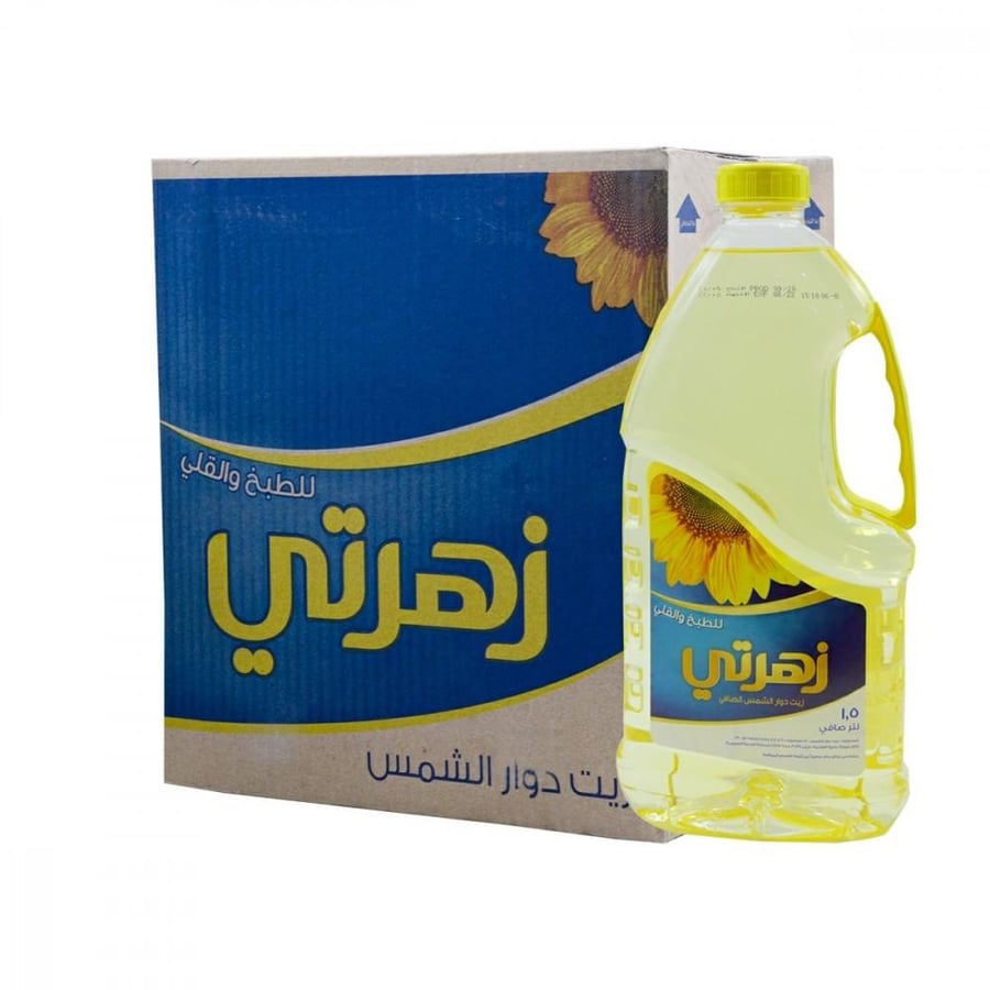 كرتون زيت زهرتي  1.5 لتر