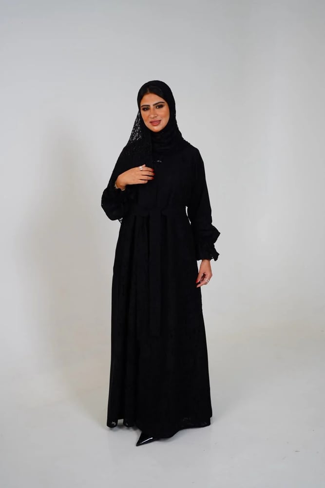 عباية دانتيل سوداء-jassmainboutique