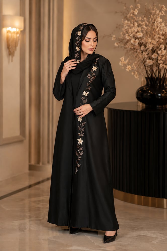 عبايه بليزر اسود-jassmainboutique