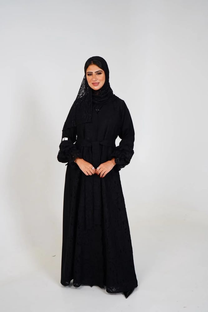 عباية دانتيل سوداء-jassmainboutique