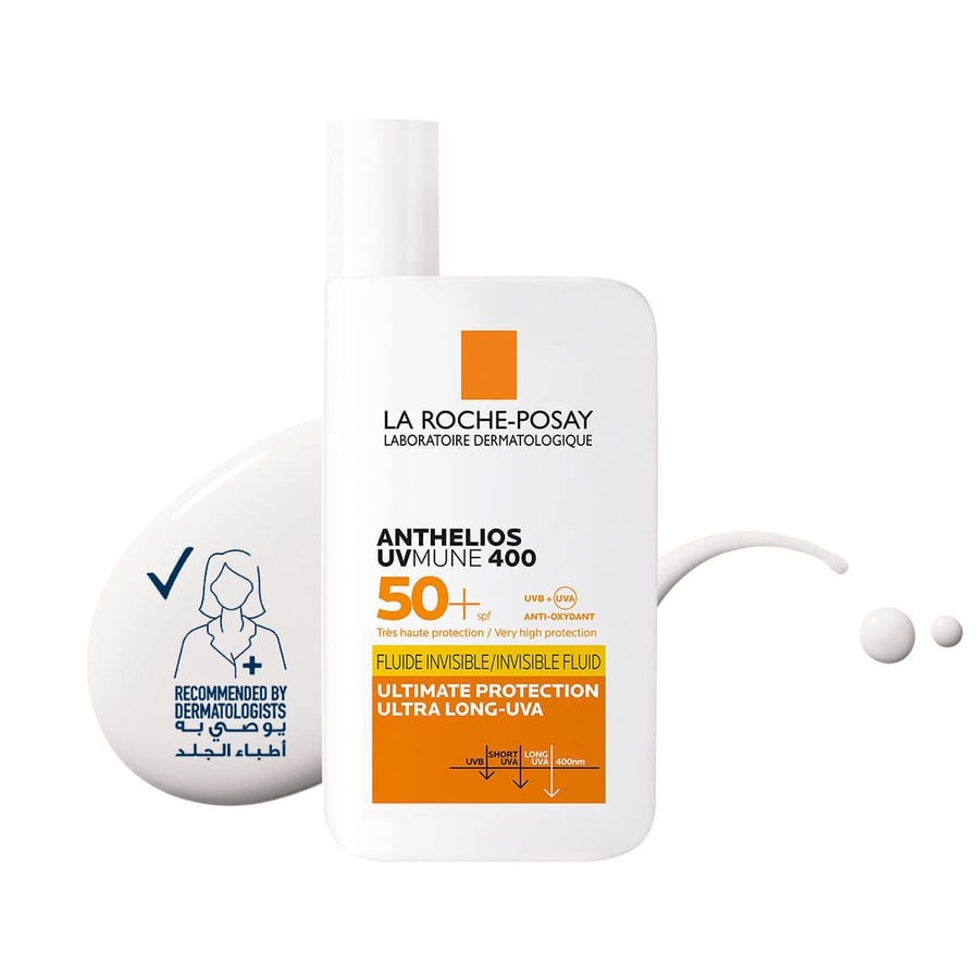 لاروش بوزيه أنثيليوس UVMune 400 واقي شمس SPF 50+ سائل إنفزيبل فلويد – 50 مل