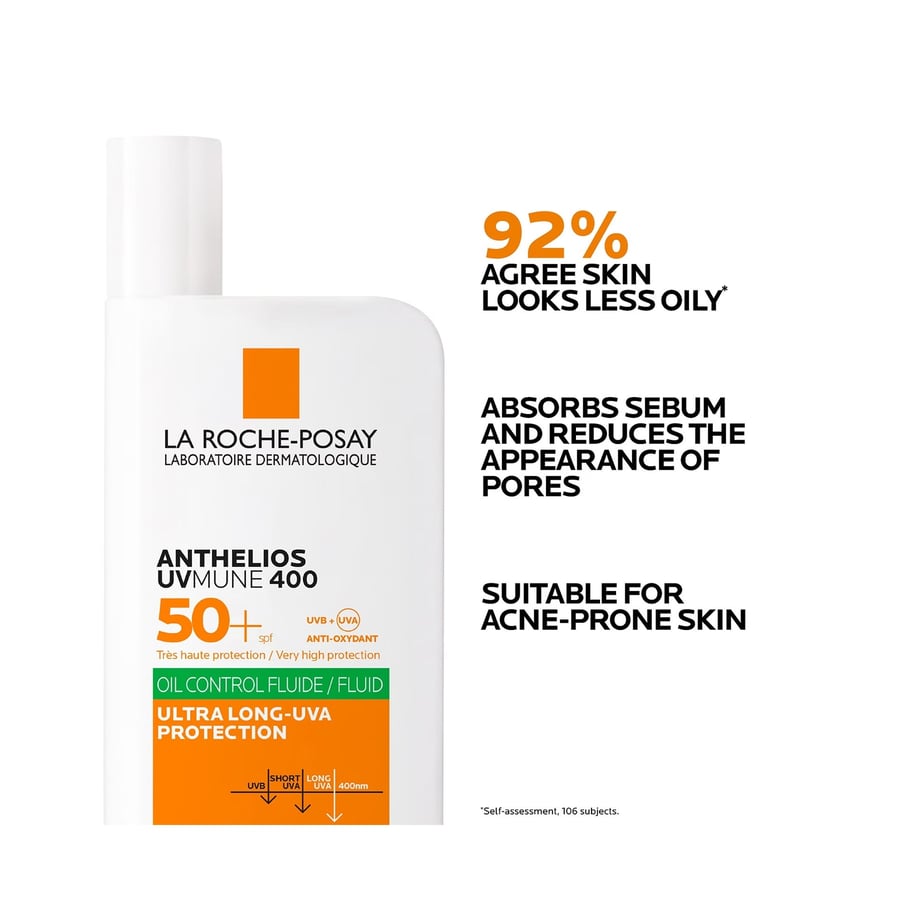 لاروش بوزيه أنثيليوس UVMune 400 إنفيزبل فلويد SPF 50+ للبشرة الدهنية – 50 مل