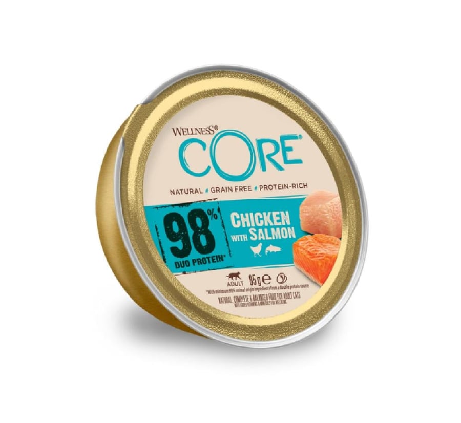 Wellness Core Moist Food 98% Protein Double Chicken & Salmon 85g