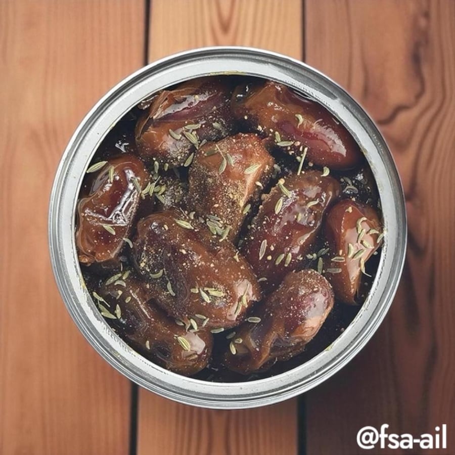 علب معدنية تمر خلاص بالزنجبيل والحلوة