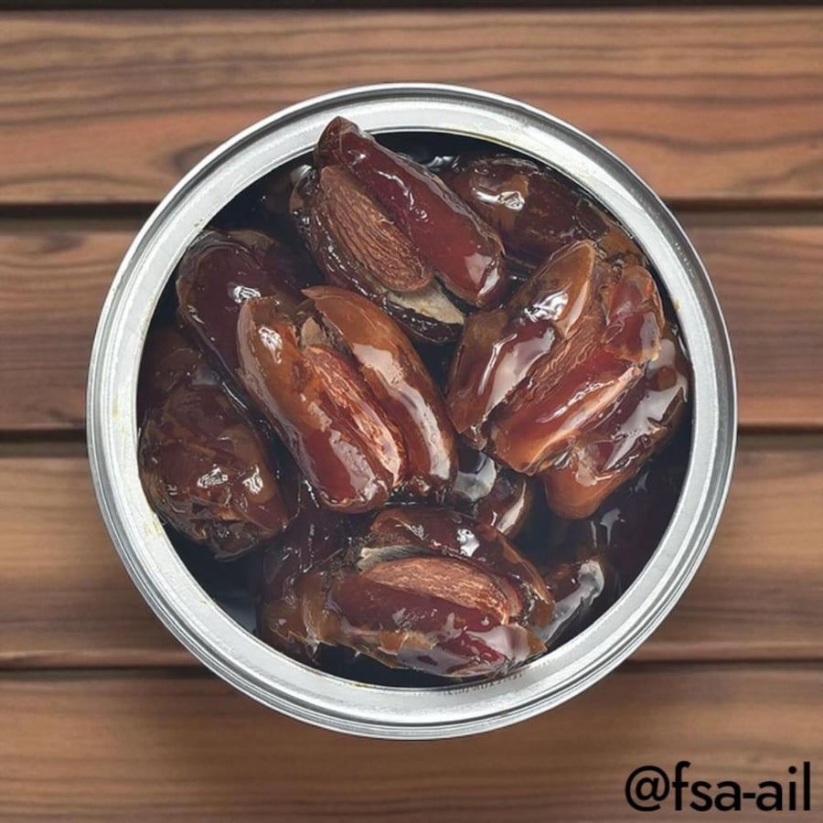 علب معدنية تمر خلاص باللور