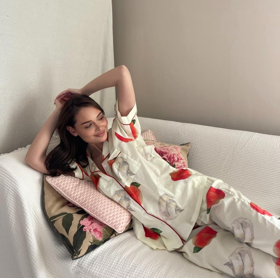 Peaches and Cream Pajama (One Size) Short sleeve