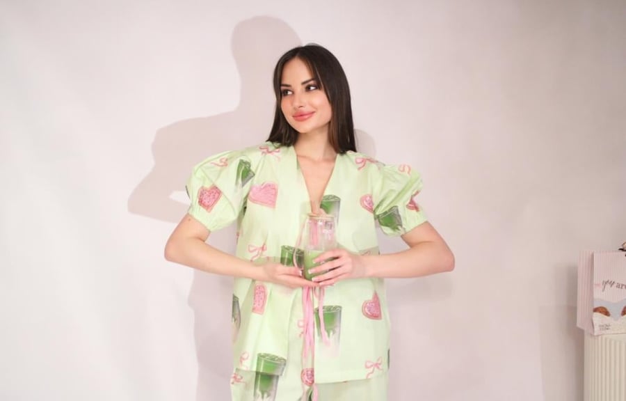 I love you so matcha Puff pyjama set