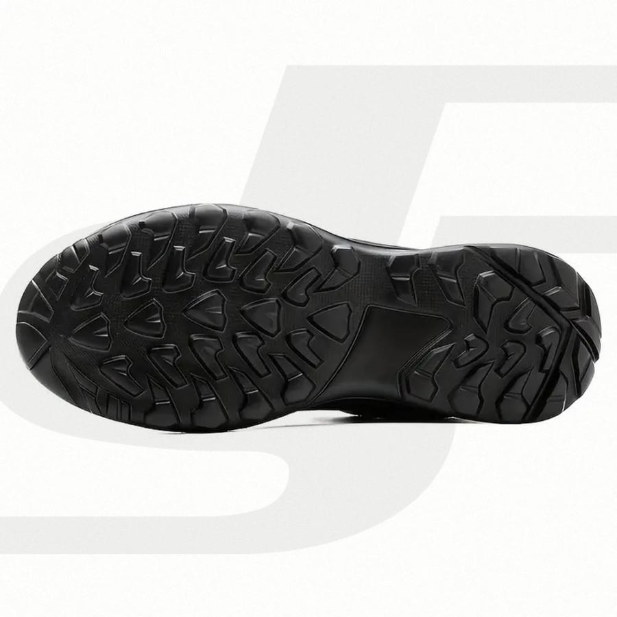 Gray safety shoe reinforced with hard protection plates