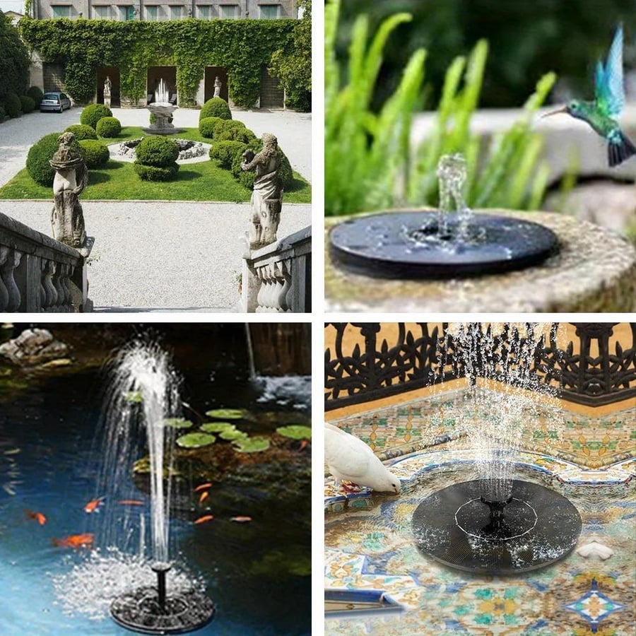 Outdoor solar fountain in one piece