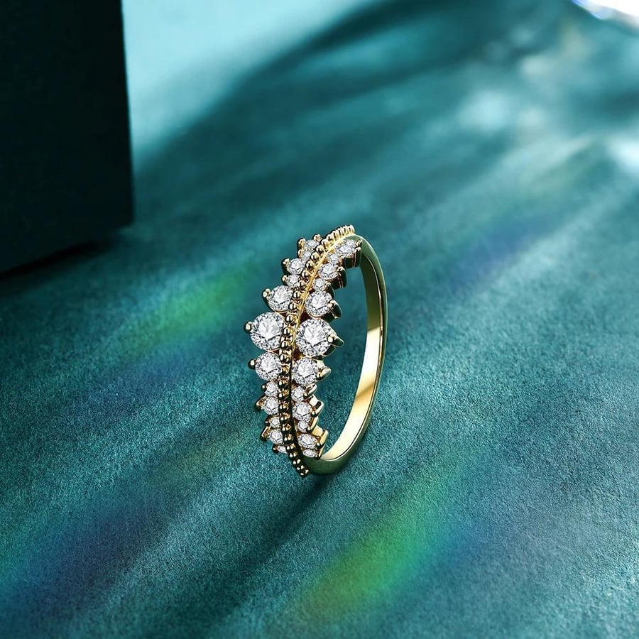 Moissanite ring with a brilliant cut
