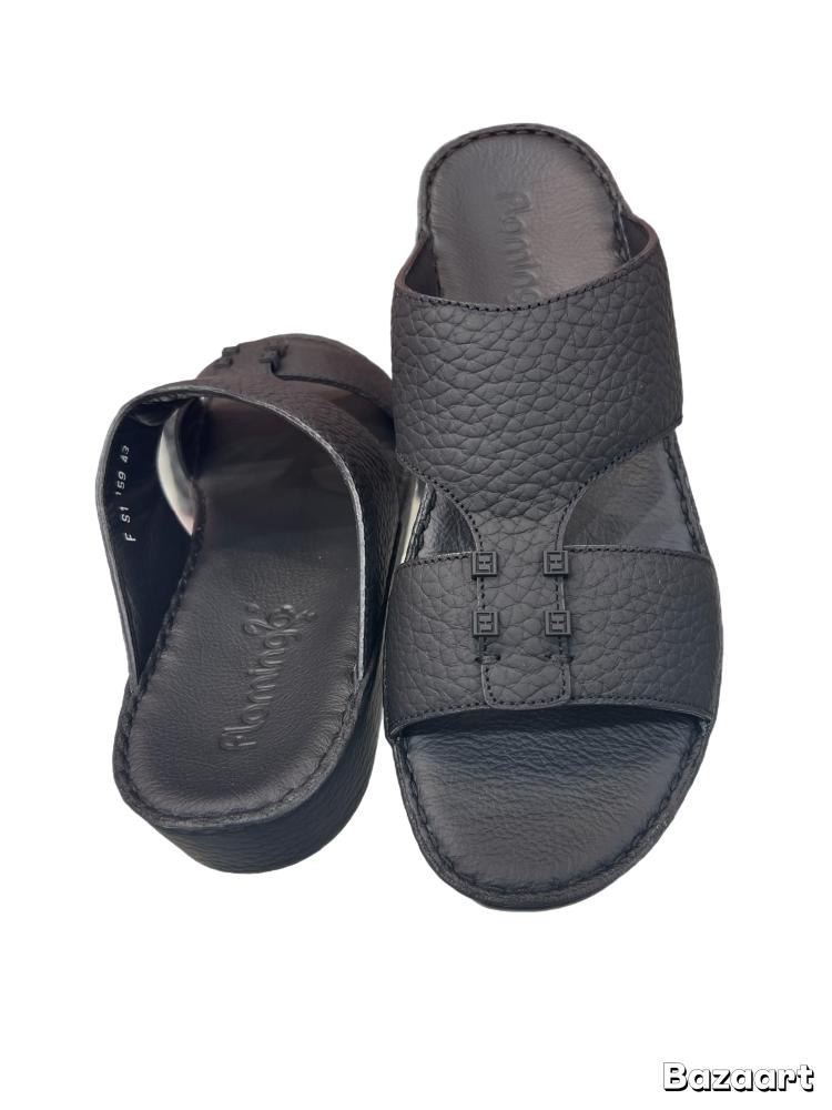 Full black Italian FlaminGo slippers