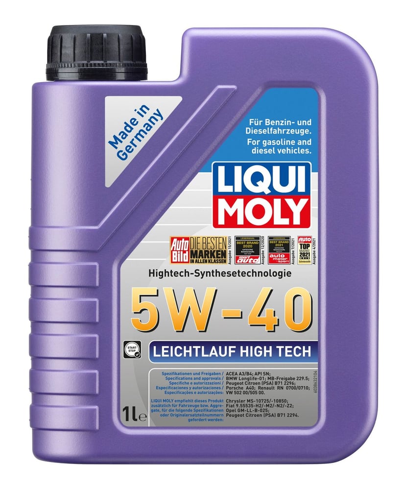 كرتون زيت ليكوى مولى   5w40 واحد لتر * 12 حبة  - (Pack of 12) LIQUE MOLY 5W40- Motor Oil, 1 Liter