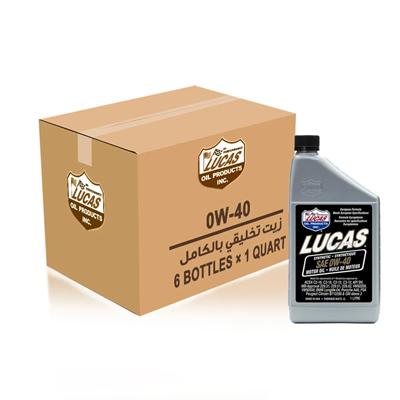 كرتون زيت لوكاس 0W40  واحد لتر ( 6 حبات ) - (Pack of 6)  LUCAS 0W40 Motor Oil, 1 Liter