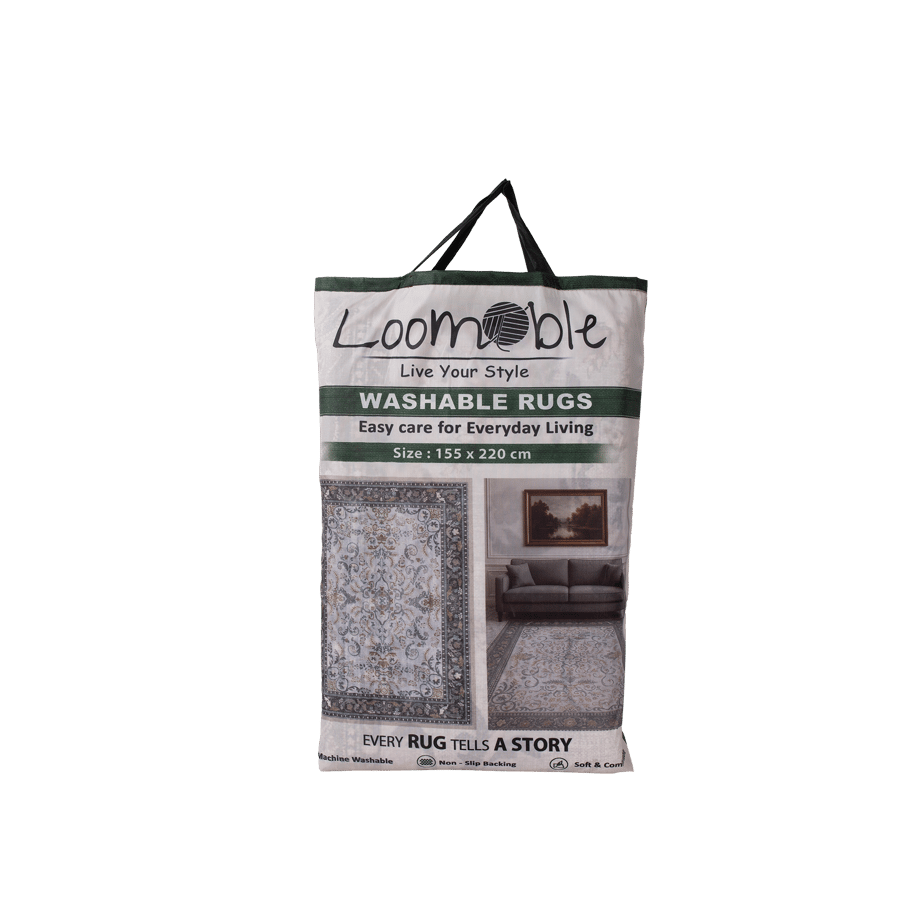 Asala Classic Rug with Grey and Olive Touches