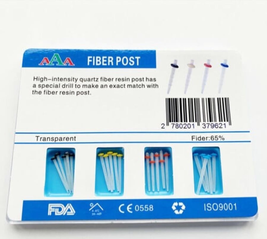 Translucent Fiber Post Kit 20 post 4 drills